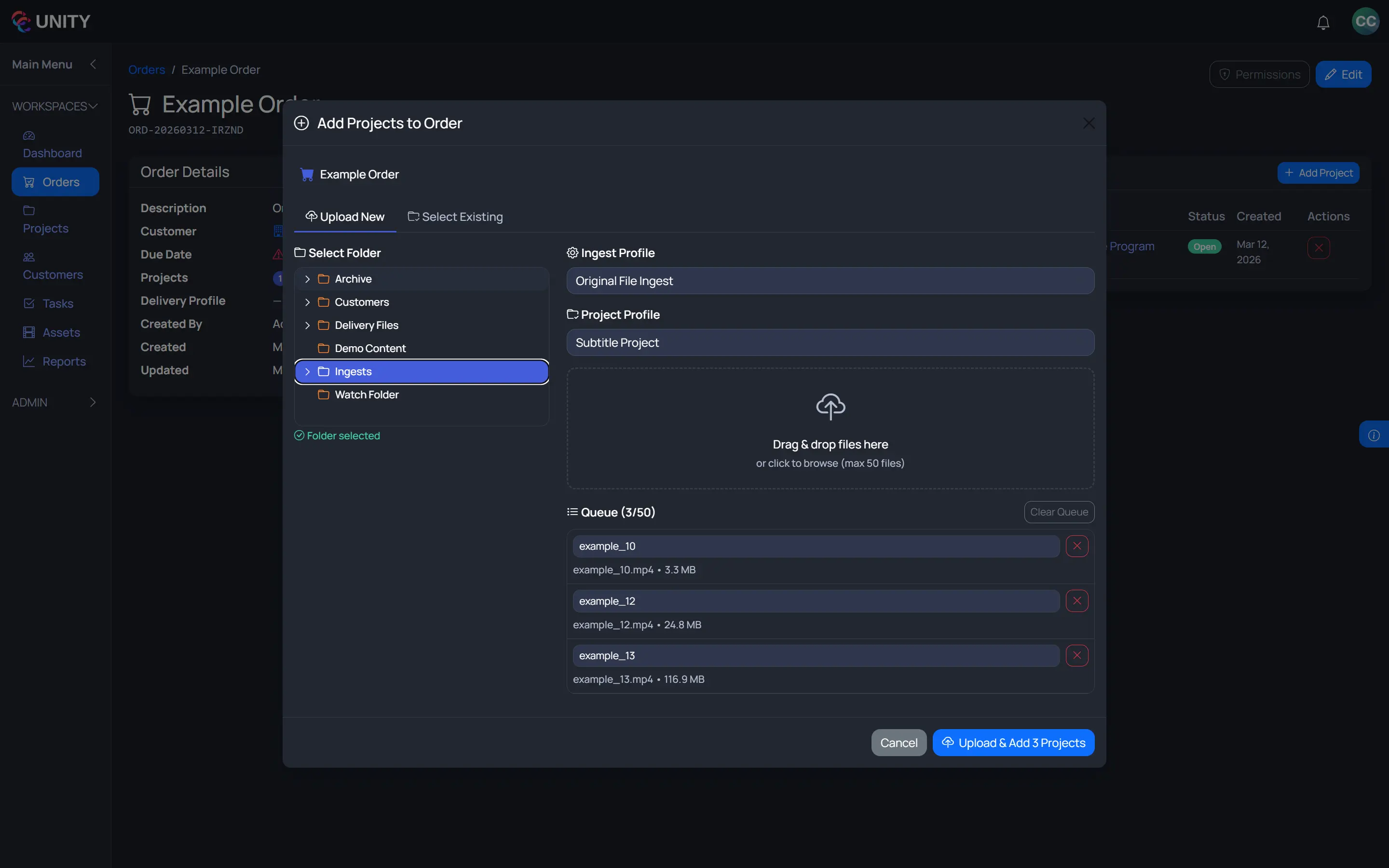 Order Management Interface